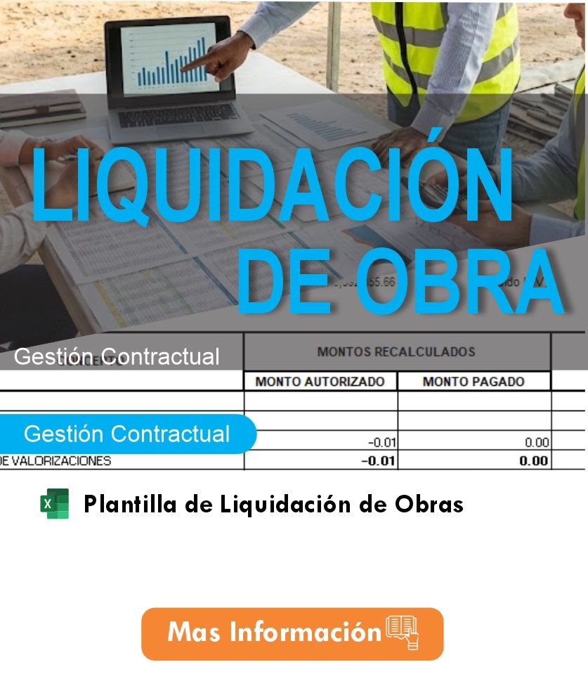 Plantillas - Liquidación de Obra con y sin Adelantos